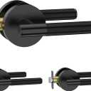 Amerdeco 3 Pack Matte Black Passage Door Handles,Heavy Duty Non-Locking Door Lever for Hall, Closet,Office Area, Shopping Malls AM0016