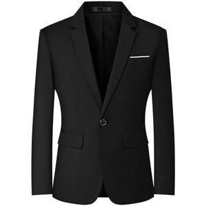 Mylldey Mens Blazers Slim Fit Business Casual Men Suit Sport Coat One Button Travel Blazer Lightweight Suit Jacket, L