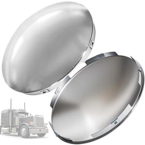 8 Inch Chrome Truck Hub Caps 2 Pack Baby Moon Style Rear Axle Covers Compatible with Peterbilt Freightliner Semi Trucks
