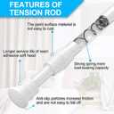 AIZESI Spring Tension Curtain Rods Short Tension Rod (White,18" to 27"-3Pcs)