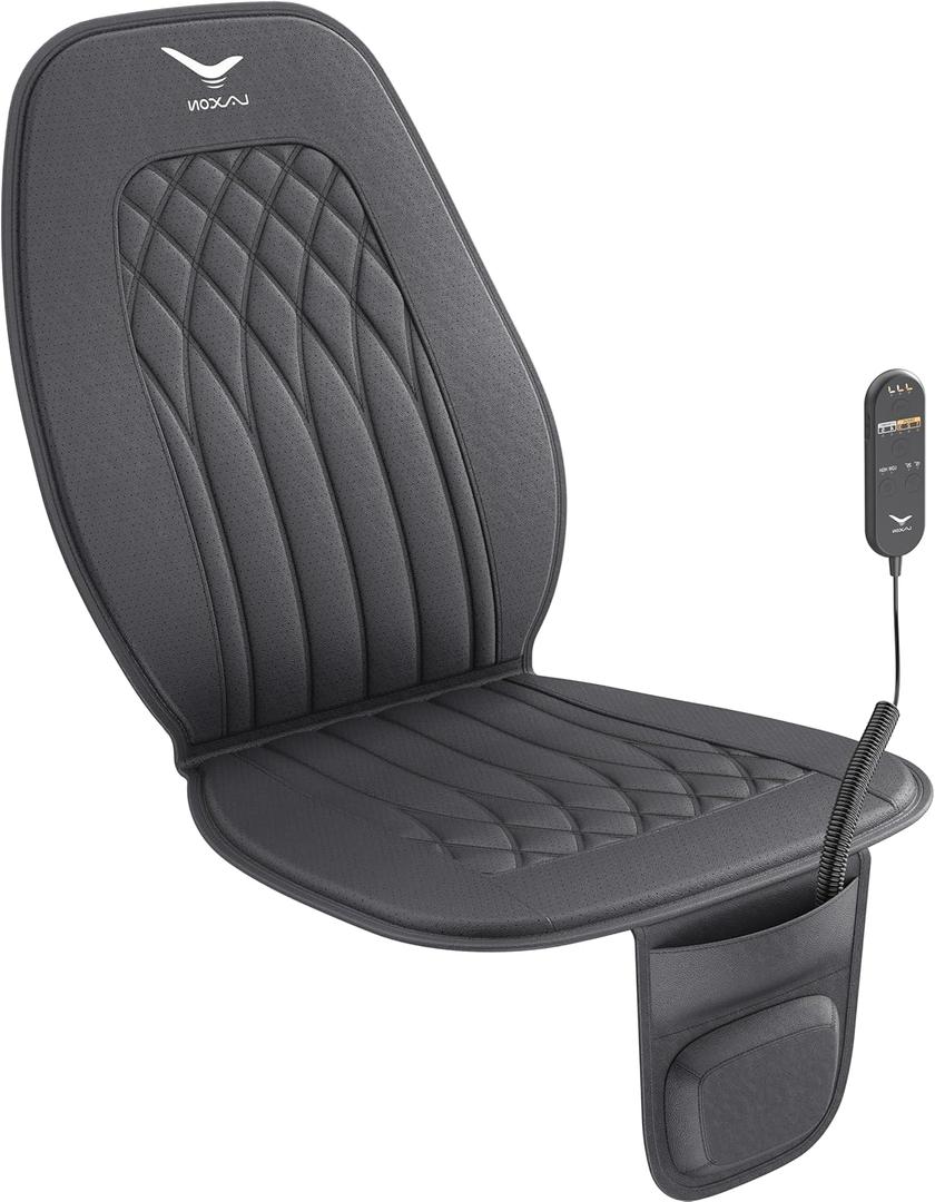 Laxon Vehicle Seat Air Massage Pad. Tailored for Long-Distance Truck Drivers or Drivers with Long commutes. 11 Air Cells Dynamic Work 3 Massage Mode for Back & Hip. Ultra Leater Slim Compy Design. (BLACK)