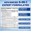 5-in-1 Probiotic Prebiotic Postbiotic, Digestive Enzymes & Herbs, 180 CT