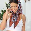 2 x AWAYTR 35 Satin Head Scarves Women Like Silk Scarf Hair Bandanas Women Matte Neck Scarf Head Wrap Hair Headscarf