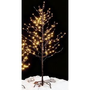 Lightshare Set of 2 Star Light Trees Christmas Decorations, Warm White Christmas Tree, Brown Branch