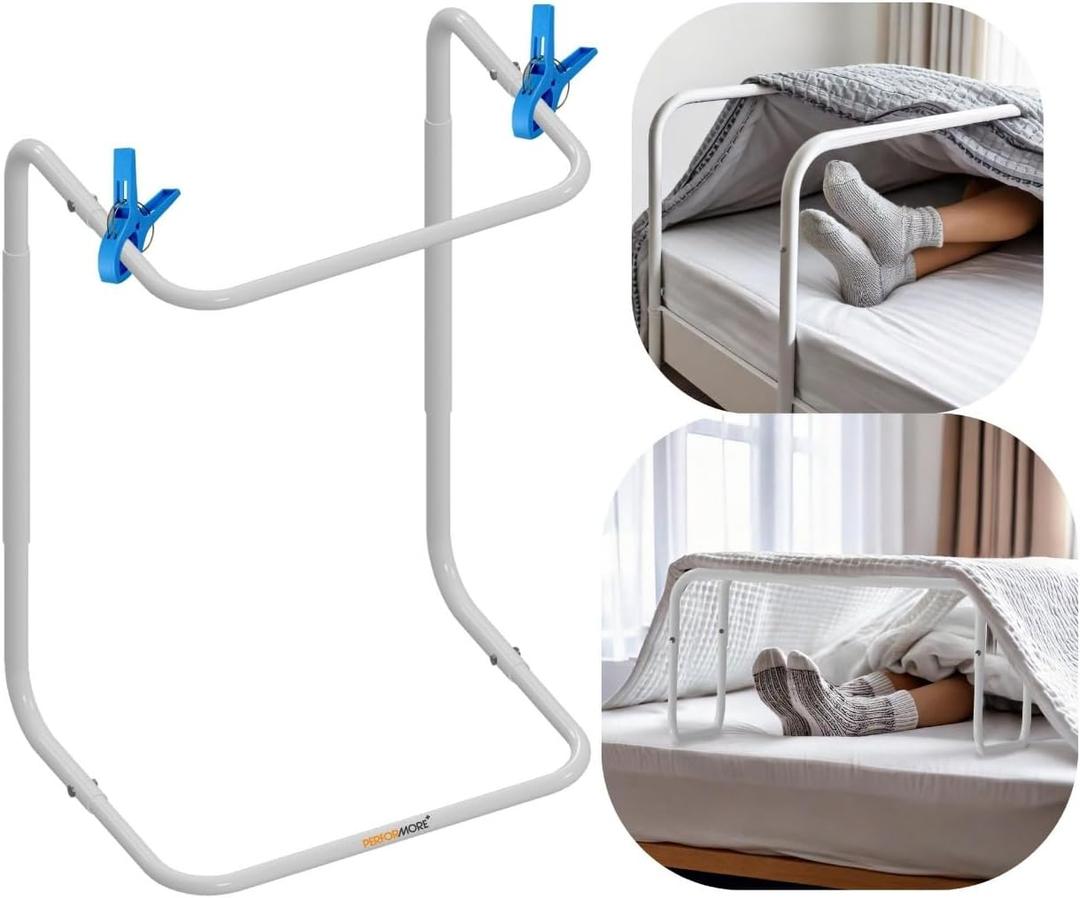Adjustable Blanket Lifter/Support with Bed Support (Height of 23"31") and 2 Clips(Random Color), Heavy Duty Steel, Ideal for Arthritis Relief, Restless Legs, Foot Cramping, Surgery Recovery