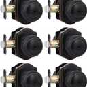 goldenwarm Oil Rubbed Bronze Door Knobs Interior, Privacy Door Knob for Bedroom & Bathroom, Oil Rubbed Bronze Interior Door Knobs with Arched Plate 6 Pack (Privacy - 6 Pack, Oil Rubbed Bronze)
