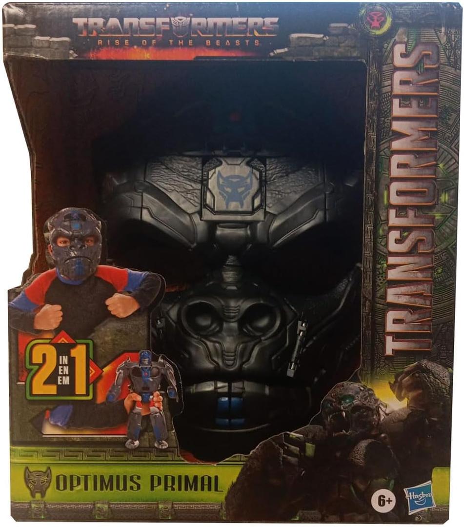 Transformers Rise of the Beasts Movie Optimus Primal, 2-in-1 Converting Roleplay Mask Action Figure Toy, 6+ Years, 9-inch