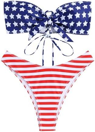 ZAFUL Knotted Bandeau Bikini for Women Strapless Swimsuits High Cut Bathing Suit Sexy Cheeky Tie Side Swimwears Small ZAFUL Knotted Bandeau Bikini for Women Strapless Swimsuits High Cut Bathing Suit Sexy Cheeky Tie Side Swimwears Small