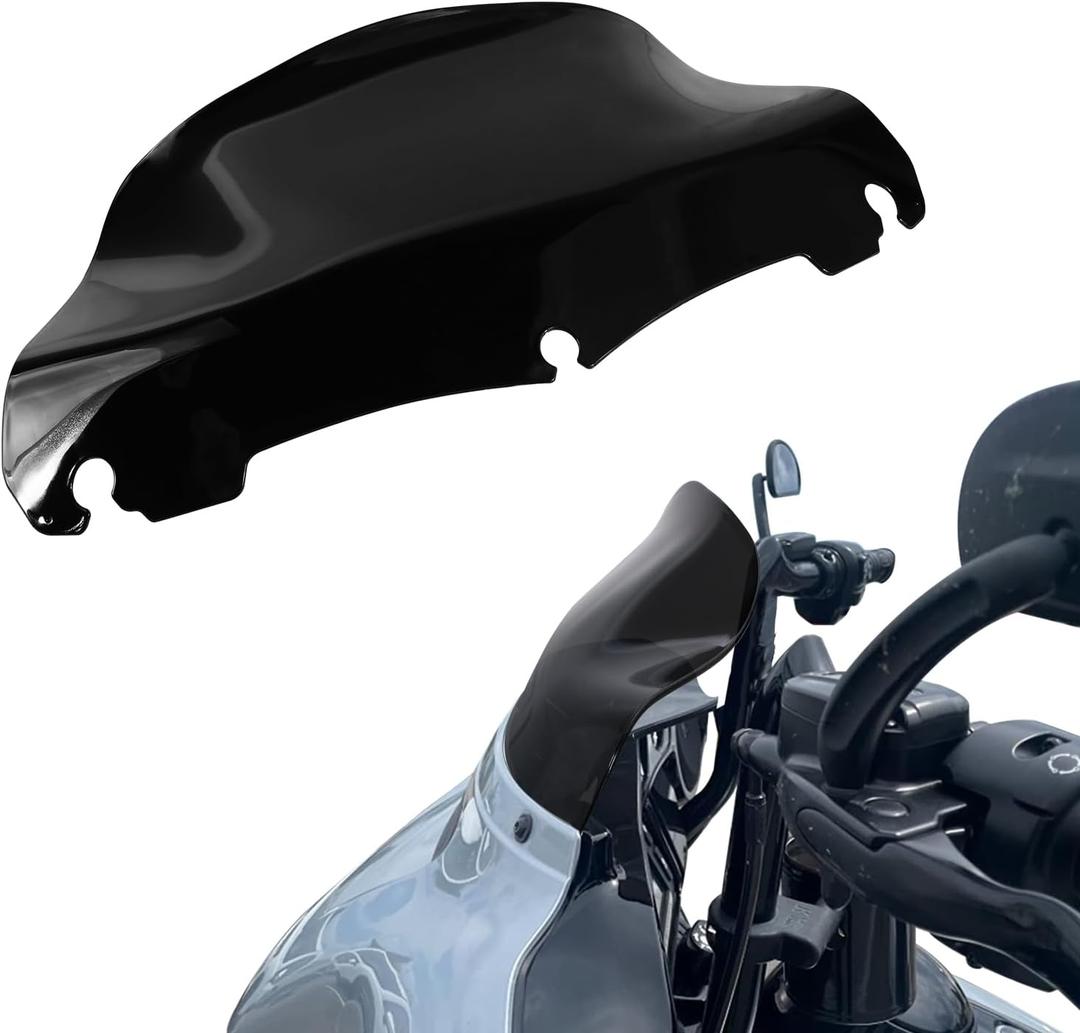 9 IN Wave Windshield Windscreen for Harley Electra Touring Street FLHT FLHTC FLHX Tri Glide Electra Glide Street Ultra Limited 2014 - 2022 Black Motorcycle Front Wind Shield