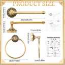 2 Pieces Set Antique Brass Toilet Paper Holder Retro Brass Hand Towel Ring Tissue Roll Paper Hanger Bathroom Hardware Wall Mounted Vintage Bathroom Accessories (Round)