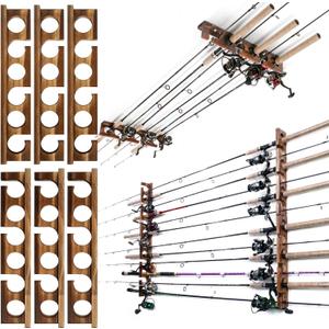 Ghosthorn Holds Up to 18 Rods Fishing Pole Rod Racks Wall or Ceiling Mounted Fishing Pole Rod Holders for Garage Storage Organizer Fishing Gear Equipmen for Men Women