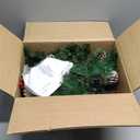 2 Pack of 28 INCH Pre-Lit Artificial Pathway Christmas Trees,Outdoor Christmas Tree for Porch,Yard,Driveway,Lighted Christmas Tree with Pine Cones,Red Berries and Red Ornaments Home Decoration