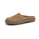 FunParrot Women's Casual Fashion Mule Clog Comfortable Indoor Outdoor All Day Leather Upper Insole Soft Rubber Sole Durable (Camel, 11)