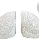 Swan Bookends Set of 2, White Resin Swan Figurine Book Ends for Shelves, Decorative Book Holders for Home Office, Heavy Duty Swan Decor for Living Room, Desktop Organizer Book Stoppers