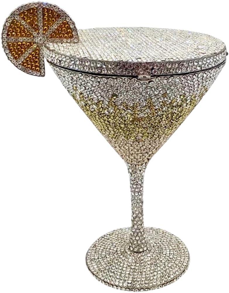 Women Goblet Rhinestone Evening Bag Cocktail Cup Diamond Clutch Funny Crystal Prom Handbag Wedding Purse for Party | Women, Goblet, Rhinestone, Cocktail Cup, Diamond, Funny (Gold)