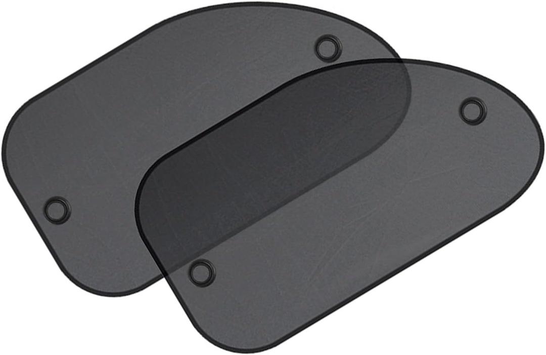 2 PCS Car Side Window Sun Shade, 25" x 15" Breathable Mesh Window Covers, Universal for Most Cars (Black)