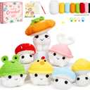 MAGIMUSE Crochet Kit for Beginners, Crochet Starter Kits for Adults Amigurumi Craft Knitting Crocheting Kits with Step-by-Step Video Tutorials, Mushroom Family(40%+ Yarn