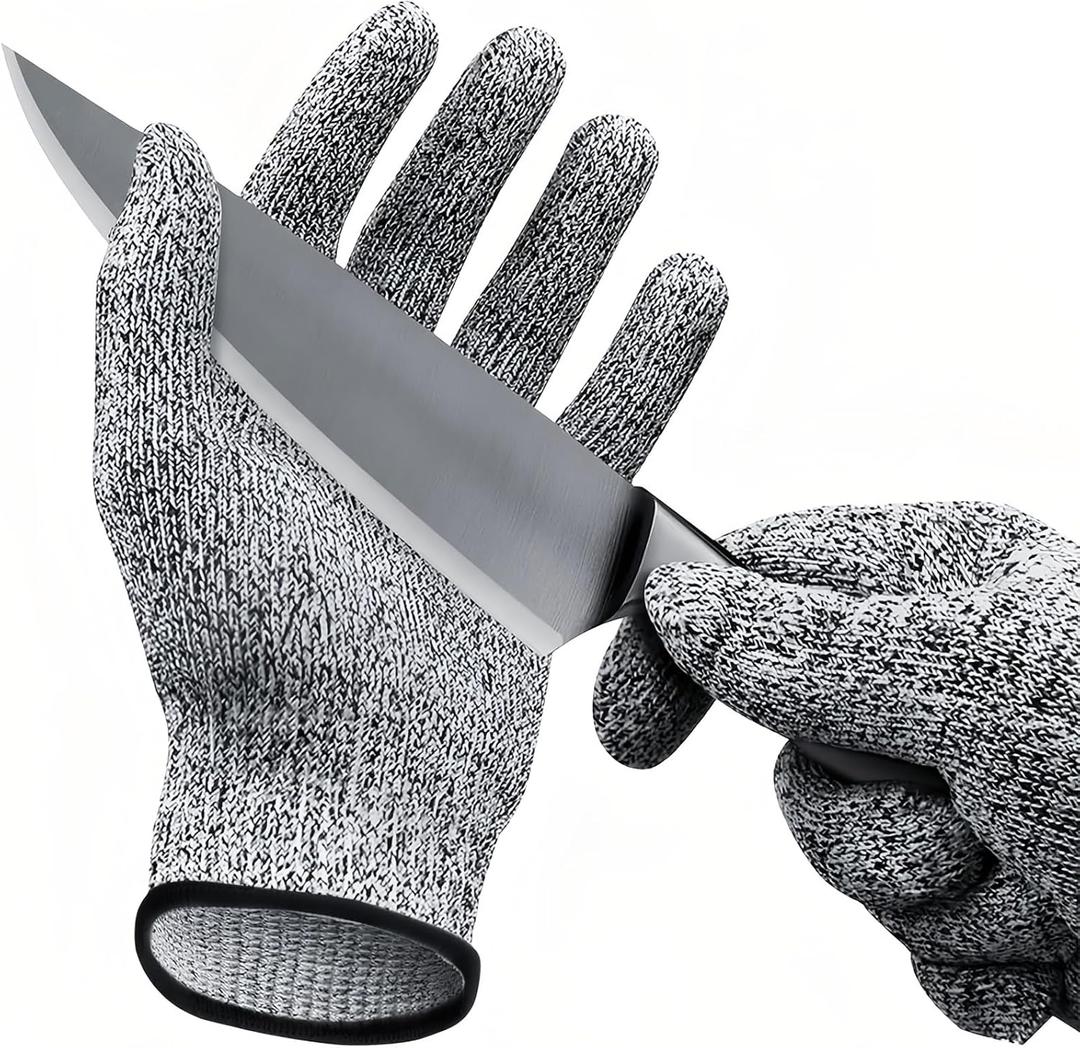 Cut Resistant Work Gloves, ANSI A4 Food Grade Cutting Gloves for Che for Kitchen Meat Cutting,Metal Fabrication, Wood Working,Non Slip, Breathable Large