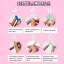 2 x Polka Dot Press on Nails Medium Almond Fake Nails French Tip False Nails 3D Flower Nails Press Ons Glossy Full Cover Stick on Nail with Rhinestones Design Colorful Glue on Nail for Women 24Pcs