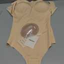 Shapewear Bodysuit Tummy Control Strapless Bra Shapewear for Women Strapless Faja Body Shaper Thong Light Shapewear (Medium, Beige-bulit in Bra)