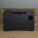 Detachable Wheelchair Dining Table, Wheelchair Tray Wooden with Mobile Phone Card Slot and Water Cup Card Slot, for Wheelchair Users Eating, Working with Laptops, Reading and Writing,Grey 