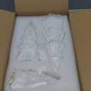 Christmas Decorations - Set of 3 Velvet Ceramic Christmas Trees - Modern Cone Indoor Christmas Decoration Centerpieces for Table Mantel and Living Room Home Decor (White)