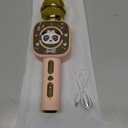 Bluetooth Karaoke Microphone Toy for Kids - Mini Portable Speaker with LED Lights, Wireless Pairing (TWS) for Duet Singing, Christmas Birthday Gift Toys for Boys & Girls Ages 2-12 (Pink - 1)