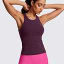 Butterluxe High Neck Tank Tops for Women - Yoga Workout Athletic Gym Camisole Racerback Sleeveless Shirts Size S