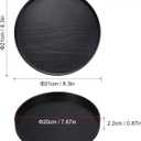 PATIKIL Wood Serving Tray 8 Inch, 2 Pack Round Decorative Platter for Home Decor Kitchen Table Candle Holder, Black