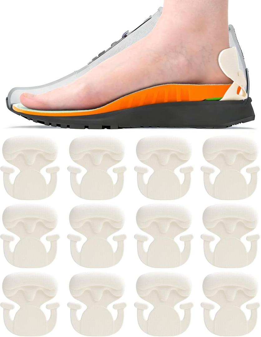 Heel Pads for Shoes Men Women - Kimihome 12 PCS Heel Protectors Cushion Grips for Womens Shoes Too Big Anti Slip Tennis Athletic Running Shoe Inserts Prevention for Blister Friction Foot Pain (White)