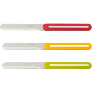 Arcos Paring Knife Set of 3 Pieces 4 Inch Stainless Steel. Colorful Kitchen Knives for Peeling Fruits and Vegetables. Ergonomic Polypropylene Handle. Serie B-Line. Color Orange, Red and Green.