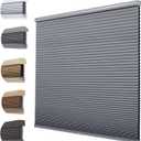 Persilux Custom Blackout Cellular Shades Cordless Blinds for Windows, Thermal Insulated, Noise Reduction, Room Darkening Honeycomb Blinds for Home, Night Grey
