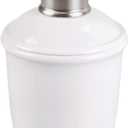 iDesign Franklin PA-Free Plastic Refillable Soap and Lotion Dispenser, 3.5" x 3.5" x 8", White/Brushed