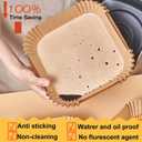 Air Fryer Disposable Paper Liner Square 10 Inch, 100Pcs Largest Square Air Fryer Paper Liners for 8-12QT Air fryer, Non-stick Food Grade Parchment Paper for Frying, Cooking, Roasting and Microwave