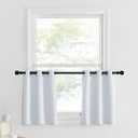 NICETOWN Room Darkening Small Window Curtains Elegant Home Decorative Blackout Valance Tiers with Grommet Top for Living Room Nursery Bedroom, 29 Wide by 24 Long, Greyish White, 2 Panels