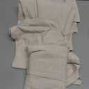 jinchan Linen Pinch Pleated Kitchen Curtains 36 Inch 4 Panels, Natural Linen Tier Curtains Back Tab Farmhouse Cafe, Light Filtering Small Window Drapes for Bathroom Laundry Room Beige