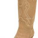 Sam Edelman Women's James Western Boot, Safari Tan Wide Calf, 6.5