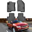 Custom for 2007-2016 Jeep Compass Floor Mats Liner 2 Rows All Weather TPE Protection Mat Fit Jeep Compass Accessories (Floor Mats 2 Rows 4 Pcs)