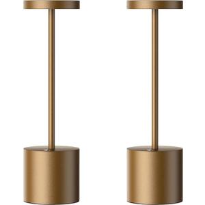 SAKRINGT Pack of 2 Cordless Table Lamp Rechargeable,5000mAh Battery Powered Table Light, Dimming Portable LED Desk Lamp for Patio/Restaurant/Outdoor (Titanium)
