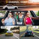 4K Dash Cam Front and Rear Inside,3.16" IPS,3 Channel Dash Cam for Car with 5G WiFi,Free 64GB Card,170 Wide Angle,Loop Recording,G-Sensor,WDR,Night Vision,Time-Lapse,24H Parking Monitor