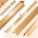 Therwen 30 Pcs Aluminum Alloy Metal Molding Corner Guards 48 x 1.2 x 1.2 Inches Wall Corner Guard Protectors with 90 Angle Door Frame Cabinet Baseboard Protector for Edge Wall Decoration (Golden)