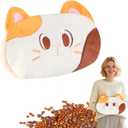 Microwave Heating Pad for Multi-Use, Orange Cat Plush Pillow, Hand Muff, Microwavable Hand Warmer, Belly, Back, Cozy Gift for Women and Girls 9" x 13.3", 2.2 lbs