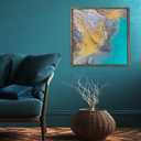 PIXY CANVAS Floater Frame 18x18 for 3/4 (0.75) inch Deep Canvas Paintings/Canvas Prints/Wood Canvas Panels/Wall Art/Wall Decor/Home Decor/Artwork (Rusty Blue, 18 x 18 inch, Square)