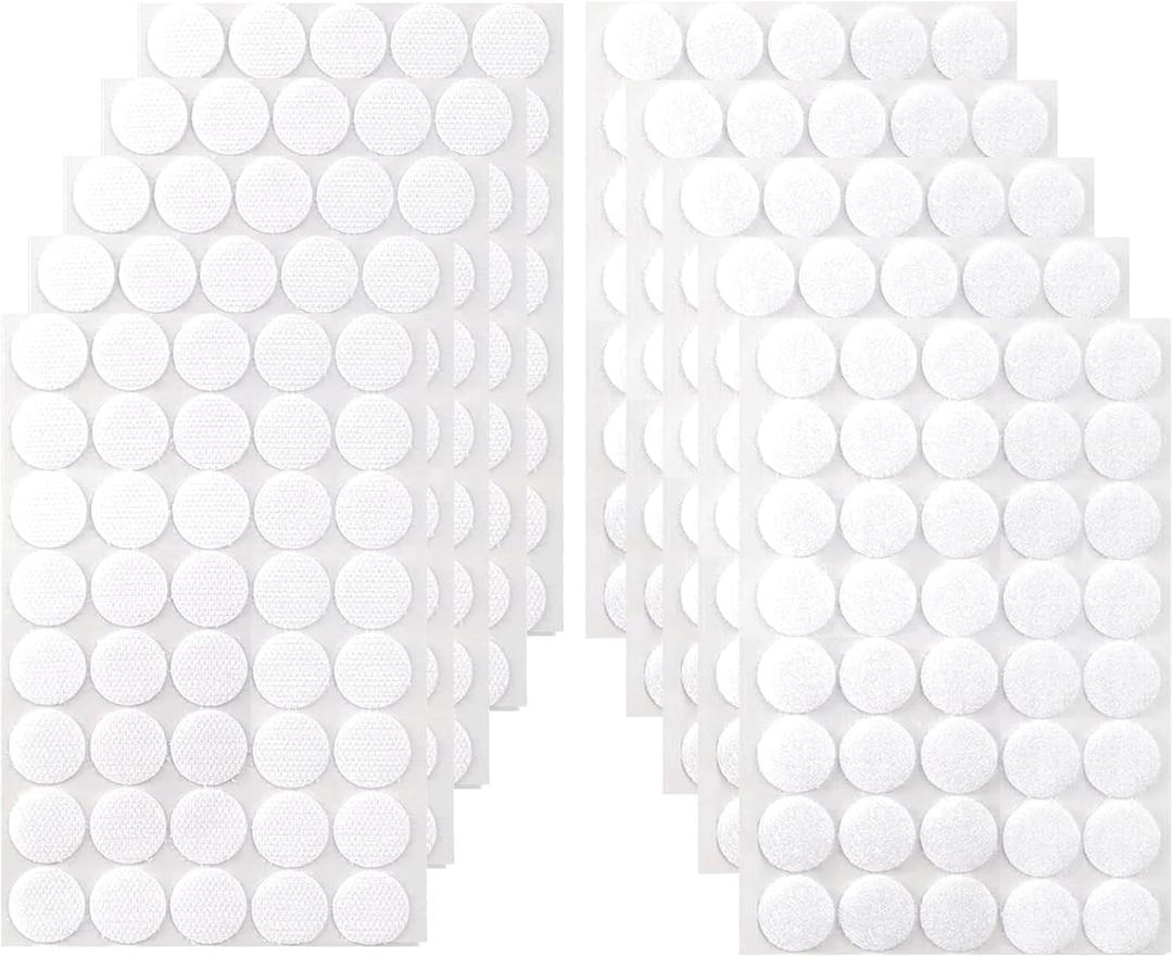 Self Adhesive Dots,500pcs(250 Pairs) 0.79" Diameter Strong Sticky Sticker Round Circle Dots, Hook and Loop Dots with Adhesive for Arts and Crafts, School Classroom, Office, Home