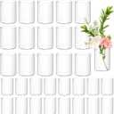 32 Pack Acrylic Vases, 6 inch and 4 inch Clear Cylinder Acrylic Plastic Flower Vase Bulk Unbreakable Plastic Vases for Centerpiece Home Wedding Decor (16pcs 6in +16pcs 4in)