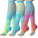 LEVSOX Plus Size Compression Socks for Women Men Wide Calf Extra Large 15-20 mmHg Knee High Sock for Nurses Pregnant Travel