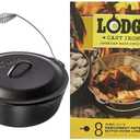Lodge 9 Quart Pre-Seasoned Cast Iron Dutch Oven - Wire Bail Handle for Easy Transfer - Use in the Oven, on the Stove, on the Grill or over the Campfire + Parchment Paper Dutch Oven Liners 7 x 5 x 1