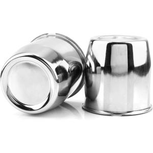 2Pcs 3.13inch Trailer Wheel Center Caps Push Through 3.13" Bore 3.31" Tall Hub Cap for Truck SUV RV Wheel Rim, Chrome Silver Wheel Cover