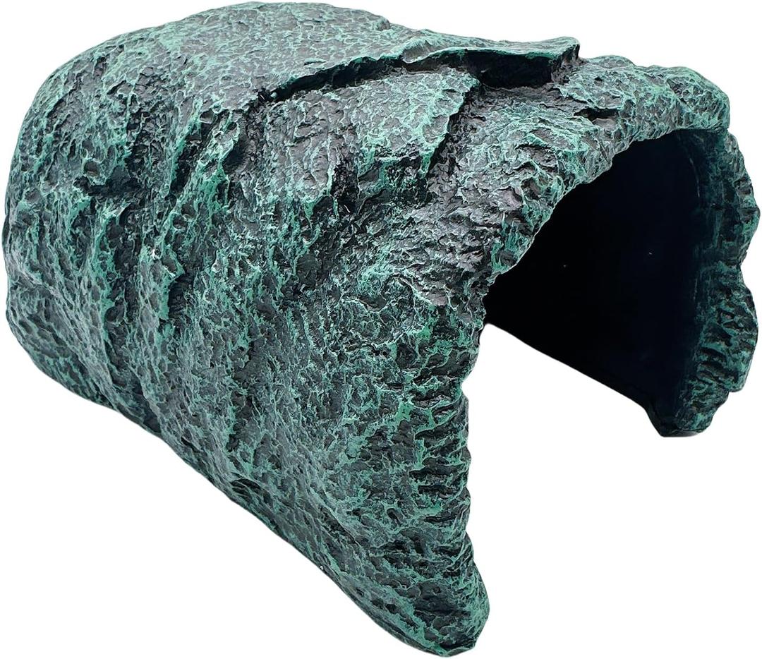 Reptile Rock Hide Cave Large Terrarium Habitat Decor Rock Turtle Hide Tortoise Aquarium Hideout for Lizards Snake Amphibians Fish