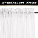 PrinceDeco Linen Sheer Curtains Linen Blended Rod Pocket Panels Light Filtering White Curtains for Living Room Vertical Drapes for Bedroom Modern Farmhouse Decor, 2 Panels, 52" W x 96" L